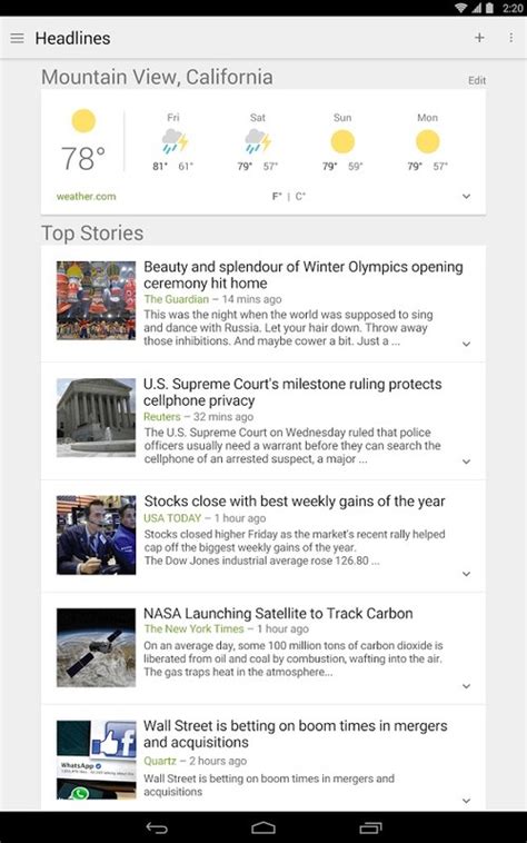 Google News & Weather APK (Android App) .